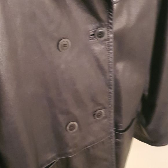 Black Y2K Leather Coach Jacket Size Small no.5150 - Picture 8 of 10